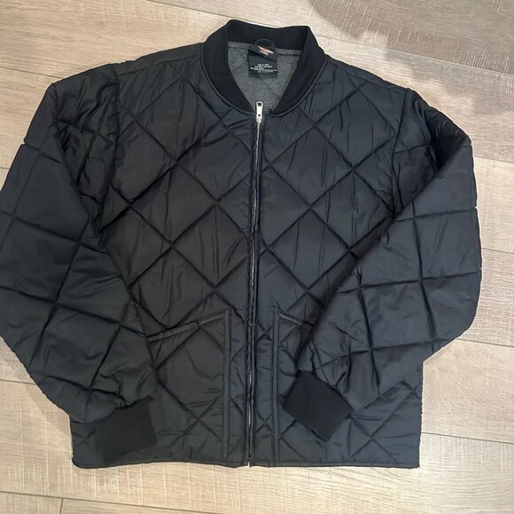 DICKIES MENS LARGE QUILTED BLACK JACKET COAT NWOT - Picture 1 of 9